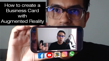 ingcarlosreina mostrando una aplicacion de realidad aumentada para tus tarjetas de presentacion