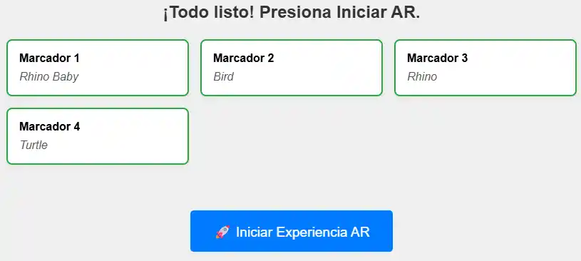 un boton para activar realidad aumentada WebAR