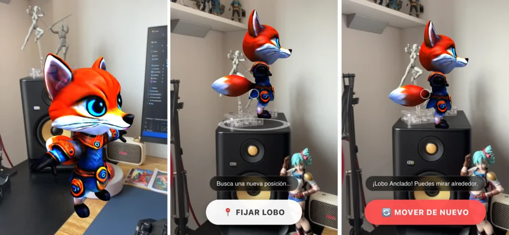 un modelo 3D en formato glb de un lobo para realidad aumentada