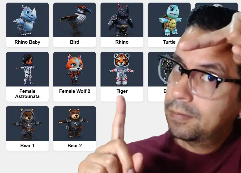 modelos 3D de fondo con ingcarlosreina señalandolos