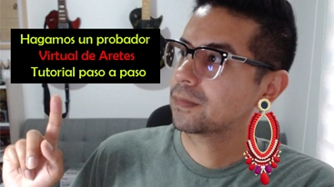 Esta es una imagen mostrando un probador de aretes virtual que utiliza realidad aumentada